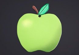 Une pomme verte en bois